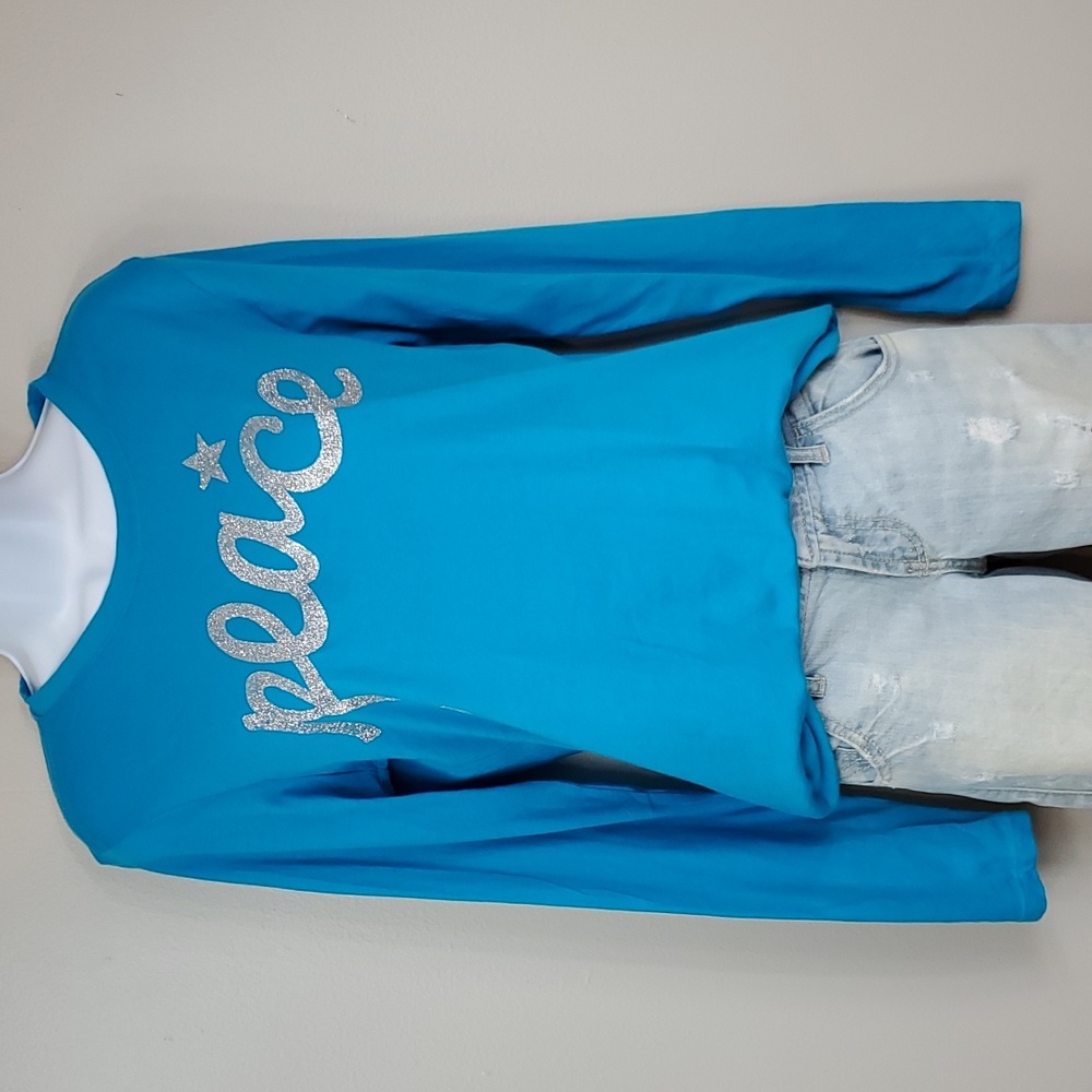 Old Navy Women's "Peace" Holiday Long Sleeve T-Shirt